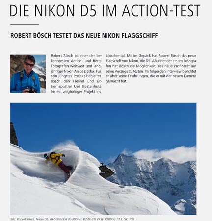 Die Nikon D5 im Action-Test mit Robert Bösch 